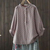 Literary Round Neck Short Sleeve Shirt